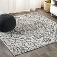 thumbnail image 1 of JONATHAN Y SANTA MONICA 3' Square Area Rug, Estrella Bohemian Medallion Textured Weave - Black/Gray, SMB105D-3SQ, 1 of 4