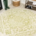 thumbnail image 1 of JONATHAN Y SANTA MONICA 5' Round Area Rug, Estrella Bohemian Medallion Textured Weave - Cream/Green, SMB105E-5R, 1 of 7