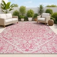 thumbnail image 1 of JONATHAN Y SANTA MONICA 4 x 6 Area Rug, Estrella Bohemian Medallion Textured Weave - Light Gray/Fuchsia, SMB105F-4, 1 of 8