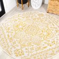 thumbnail image 1 of JONATHAN Y SANTA MONICA 5' Round Area Rug, Estrella Bohemian Medallion Textured Weave - Cream/Yellow, SMB105H-5R, 1 of 2