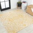 thumbnail image 1 of JONATHAN Y SANTA MONICA 5' Square Area Rug, Estrella Bohemian Medallion Textured Weave - Cream/Yellow, SMB105H-5SQ, 1 of 2