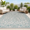 thumbnail image 1 of JONATHAN Y SANTA MONICA 8 x 10 Area Rug, Charleston Vintage Filigree Textured Weave - Gray/Teal, SMB106E-8, 1 of 3