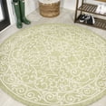 thumbnail image 1 of JONATHAN Y SANTA MONICA 5' Round Area Rug, Charleston Vintage Filigree Textured Weave - Green/Cream, SMB106H-5R, 1 of 8