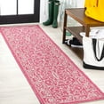thumbnail image 1 of JONATHAN Y SMB106J-210 Charleston Vintage Filigree Textured Weave Fuchsia/Light Gray 2 ft. x 10 ft. Indoor/Outdoor Runner Rug, Pet Friendly, Easy to Clean, for Patio, Living Room, Bedroom, 1 of 8