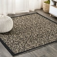thumbnail image 1 of JONATHAN Y SANTA MONICA 6' Square Area Rug, Madrid Vintage Filigree Textured Weave - Black/Khaki, SMB107A-6SQ, 1 of 6