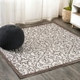 thumbnail image 1 of JONATHAN Y SANTA MONICA 5' Square Area Rug, Madrid Vintage Filigree Textured Weave - Taupe/Espresso, SMB107C-5SQ, 1 of 5