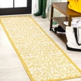 thumbnail image 1 of JONATHAN Y SANTA MONICA 2 x 8 Runner Rug, Madrid Vintage Filigree Textured Weave - Cream/Yellow, SMB107D-28, 1 of 2