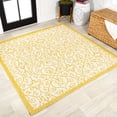 thumbnail image 1 of JONATHAN Y SANTA MONICA 5' Square Area Rug, Madrid Vintage Filigree Textured Weave - Cream/Yellow, SMB107D-5SQ, 1 of 2