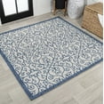 thumbnail image 1 of JONATHAN Y SANTA MONICA 5' Square Area Rug, Madrid Vintage Filigree Textured Weave - Blue/Cream, SMB107F-5SQ, 1 of 8