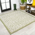 thumbnail image 1 of JONATHAN Y SANTA MONICA 5' Square Area Rug, Madrid Vintage Filigree Textured Weave - Green/Cream, SMB107H-5SQ, 1 of 8