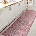 thumbnail image 1 of JONATHAN Y SANTA MONICA 2 x 10 Runner Rug, Madrid Vintage Filigree Textured Weave - Light Gray/Fuchsia, SMB107I-210, 1 of 9