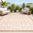thumbnail image 1 of JONATHAN Y SANTA MONICA 4 x 6 Area Rug, Madrid Vintage Filigree Textured Weave - Cream/Orange, SMB107L-4, 1 of 3