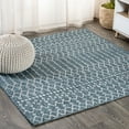 thumbnail image 1 of JONATHAN Y SANTA MONICA 4' Square Area Rug, Ourika Moroccan Geometric Textured Weave - Teal/Gray, SMB108C-4SQ, 1 of 4