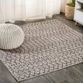 thumbnail image 1 of JONATHAN Y SANTA MONICA 3' Square Area Rug, Ourika Moroccan Geometric Textured Weave - Natural/Black, SMB108D-3SQ, 1 of 4