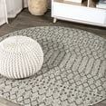 thumbnail image 1 of JONATHAN Y SANTA MONICA 6' Round Area Rug, Ourika Moroccan Geometric Textured Weave - Natural/Black, SMB108D-6R, 1 of 4