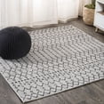 thumbnail image 1 of JONATHAN Y SANTA MONICA 9' Square Area Rug, Ourika Moroccan Geometric Textured Weave - Light Gray/Black, SMB108E-9SQ, 1 of 4