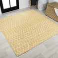 thumbnail image 1 of JONATHAN Y SANTA MONICA 5' Square Area Rug, Ourika Moroccan Geometric Textured Weave - Yellow/Cream, SMB108G-5SQ, 1 of 8