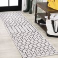 thumbnail image 1 of JONATHAN Y SANTA MONICA 2 x 10 Runner Rug, Ourika Moroccan Geometric Textured Weave - Cream/Black, SMB108I-210, 1 of 8