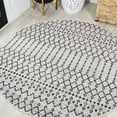 thumbnail image 1 of JONATHAN Y SANTA MONICA 4' Round Area Rug, Ourika Moroccan Geometric Textured Weave - Cream/Black, SMB108I-4R, 1 of 8