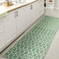 thumbnail image 1 of JONATHAN Y SANTA MONICA 2 x 10 Runner Rug, Ourika Moroccan Geometric Textured Weave - Green/Cream, SMB108L-210, 1 of 4