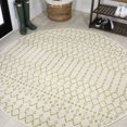 thumbnail image 1 of JONATHAN Y SANTA MONICA 5' Round Area Rug, Ourika Moroccan Geometric Textured Weave - Cream/Green, SMB108M-5R, 1 of 8