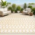 thumbnail image 1 of JONATHAN Y SANTA MONICA 9 x 12 Area Rug, Ourika Moroccan Geometric Textured Weave - Cream/Orange, SMB108O-9, 1 of 9