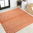 thumbnail image 1 of JONATHAN Y SANTA MONICA 5' Square Area Rug, Ourika Moroccan Geometric Textured Weave - Orange/Cream, SMB108P-5SQ, 1 of 2