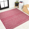 thumbnail image 1 of JONATHAN Y SANTA MONICA 5' Square Area Rug, Ourika Moroccan Geometric Textured Weave - Fuchsia/Light Gray, SMB108Q-5SQ, 1 of 2