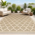 thumbnail image 1 of JONATHAN Y SANTA MONICA 4 x 6 Area Rug, Trebol Moroccan Trellis Textured Weave - Brown/Beige, SMB109A-4, 1 of 4
