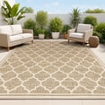 thumbnail image 1 of JONATHAN Y SANTA MONICA 5 x 8 Area Rug, Trebol Moroccan Trellis Textured Weave - Brown/Beige, SMB109A-5, 1 of 4