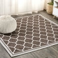 thumbnail image 1 of JONATHAN Y SANTA MONICA 8' Square Area Rug, Trebol Moroccan Trellis Textured Weave - Espresso/Taupe, SMB109B-8SQ, 1 of 5