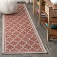 thumbnail image 1 of JONATHAN Y SANTA MONICA 2 x 14 Runner Rug, Trebol Moroccan Trellis Textured Weave - Red/Beige, SMB109C-214, 1 of 6