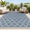 thumbnail image 1 of JONATHAN Y SANTA MONICA 4 x 6 Area Rug, Trebol Moroccan Trellis Textured Weave - Navy/Gray, SMB109D-4, 1 of 3