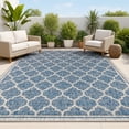 thumbnail image 1 of JONATHAN Y SANTA MONICA 8 x 10 Area Rug, Trebol Moroccan Trellis Textured Weave - Navy/Gray, SMB109D-8, 1 of 3