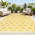 thumbnail image 1 of JONATHAN Y SANTA MONICA 4 x 6 Area Rug, Trebol Moroccan Trellis Textured Weave - Yellow/Cream, SMB109F-4, 1 of 2