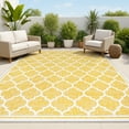 thumbnail image 1 of JONATHAN Y SANTA MONICA 9 x 12 Area Rug, Trebol Moroccan Trellis Textured Weave - Yellow/Cream, SMB109F-9, 1 of 2