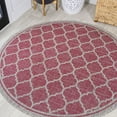 thumbnail image 1 of JONATHAN Y SANTA MONICA 5' Round Area Rug, Trebol Moroccan Trellis Textured Weave - Fuchsia/Light Gray, SMB109H-5R, 1 of 8