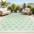 thumbnail image 1 of JONATHAN Y SANTA MONICA 3 x 5 Area Rug, Trebol Moroccan Trellis Textured Weave - Cream/Green, SMB109I-3, 1 of 2