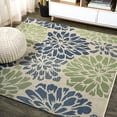 thumbnail image 1 of JONATHAN Y SANTA MONICA 4' Square Area Rug, Zinnia Floral Textured Weave - Navy/Green, SMB110B-4SQ, 1 of 5