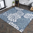 thumbnail image 1 of JONATHAN Y SANTA MONICA 4' Square Area Rug, Zinnia Floral Textured Weave - Navy/Aqua, SMB110C-4SQ, 1 of 5