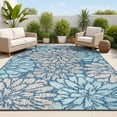thumbnail image 1 of JONATHAN Y SANTA MONICA 5 x 8 Area Rug, Zinnia Floral Textured Weave - Navy/Aqua, SMB110C-5, 1 of 4