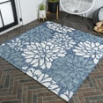 thumbnail image 1 of JONATHAN Y SANTA MONICA 6' Square Area Rug, Zinnia Floral Textured Weave - Navy/Aqua, SMB110C-6SQ, 1 of 5