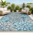 thumbnail image 1 of JONATHAN Y SANTA MONICA 8 x 10 Area Rug, Zinnia Floral Textured Weave - Navy/Aqua, SMB110C-8, 1 of 4