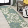 thumbnail image 1 of JONATHAN Y SANTA MONICA 2 x 10 Runner Rug, Zinnia Floral Textured Weave - Cream/Green, SMB110D-210, 1 of 8