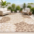 thumbnail image 1 of JONATHAN Y SANTA MONICA 3 x 5 Area Rug, Zinnia Floral Textured Weave - Brown/Cream, SMB110I-3, 1 of 8