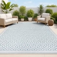 thumbnail image 1 of JONATHAN Y SANTA MONICA 3 x 5 Area Rug, Marvao Diamond Trellis - Teal/Gray, SMB111A-3, 1 of 7