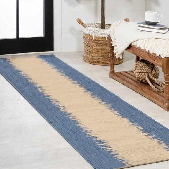 JONATHAN Y SANTA MONICA 2 x 10 Runner Rug, Tavira Strie - Blue/Beige, SMB113A-210