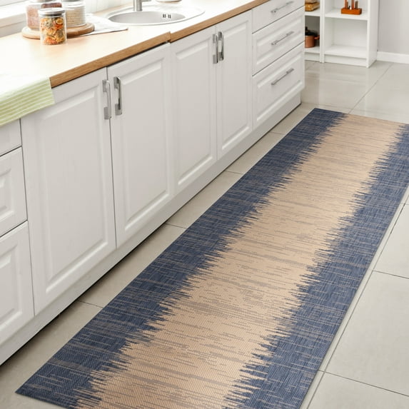 JONATHAN Y SANTA MONICA 2 x 8 Runner Rug, Tavira Strie - Blue/Beige, SMB113A-28