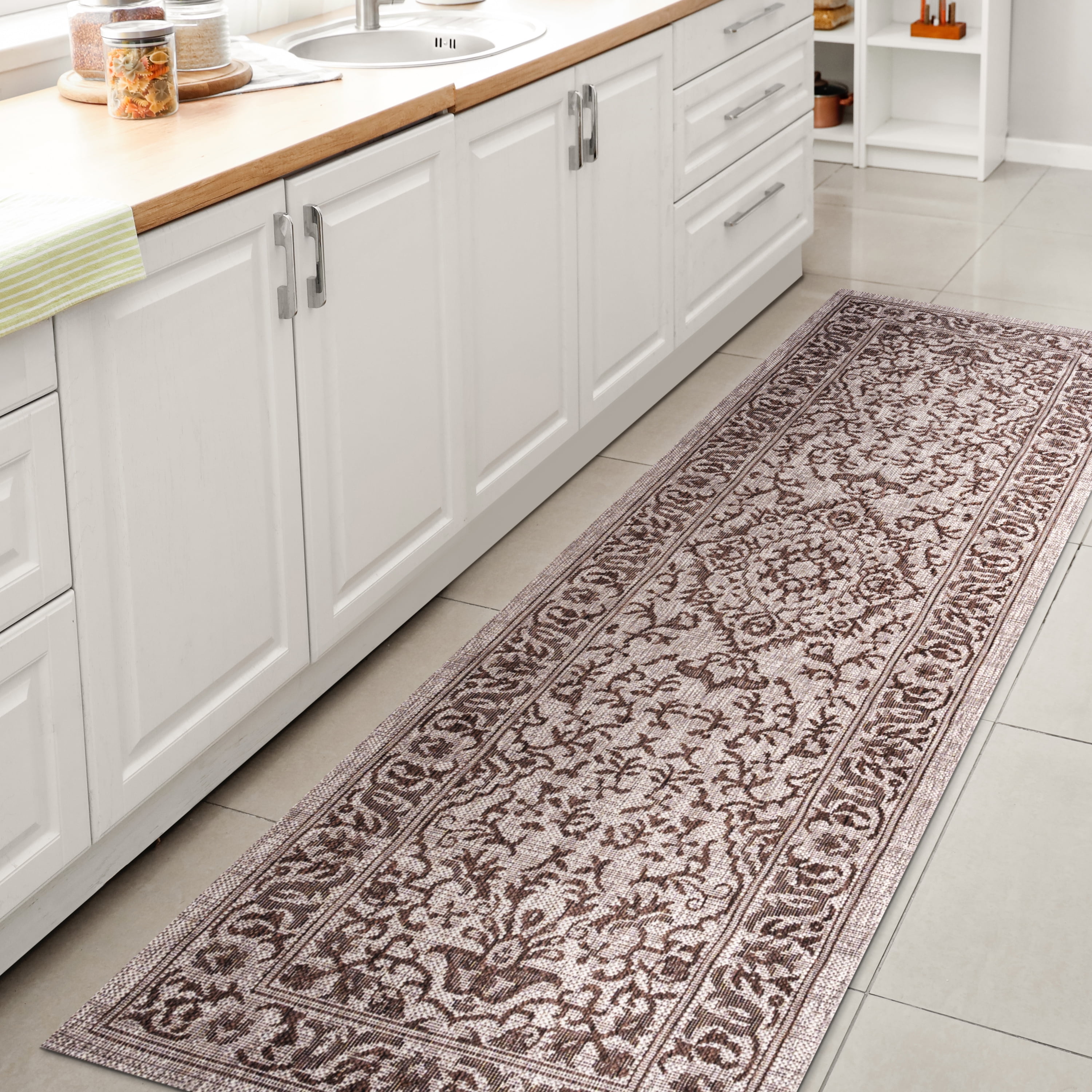 Ivory Medallion Handmade Flat Woven Indoor/Outdoor Rug