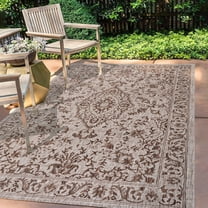 JONATHAN Y SANTA MONICA 8 x 10 Area Rug, Jerash Ornate Medallion - Brown/Beige, SMB115A-8